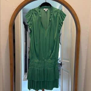 Current Air Green Pleated Mini Dress